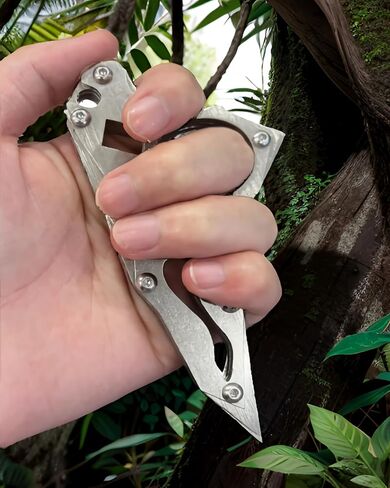 أداة EDC للصيد في الهواء الطلق للاستخدام المنزلي، والتخييم في الهواء الطلق، وسكين جيب الصيد، وسكين التكتيكي للبقاء على قيد الحياة (فضي) in Kuwait