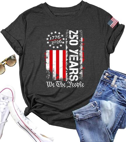 PECHAR 250 Anniversary USA Shirt Women 4th of July Shirts 1776-2026 250th Birthday T-Shirt Patriotic Shirts Tops in Saudi Arabia