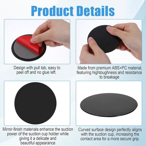 4 Pcs Dashboard Pad Mounting Disk Suction Cup Adhesive 3.13" Phone Mounts & GPS Suction Mounts Sticky Replacement Disc Heat-Resistant Vacuum Phone Holder for Car Dashboard Dash Suctions in Saudi Arabia