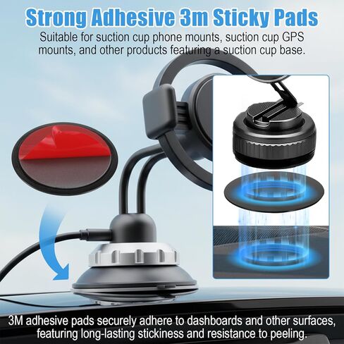 4 Pcs Dashboard Pad Mounting Disk Suction Cup Adhesive 3.13" Phone Mounts & GPS Suction Mounts Sticky Replacement Disc Heat-Resistant Vacuum Phone Holder for Car Dashboard Dash Suctions in Saudi Arabia