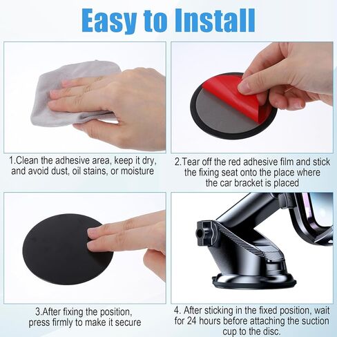 4 Pcs Dashboard Pad Mounting Disk Suction Cup Adhesive 3.13" Phone Mounts & GPS Suction Mounts Sticky Replacement Disc Heat-Resistant Vacuum Phone Holder for Car Dashboard Dash Suctions in Saudi Arabia