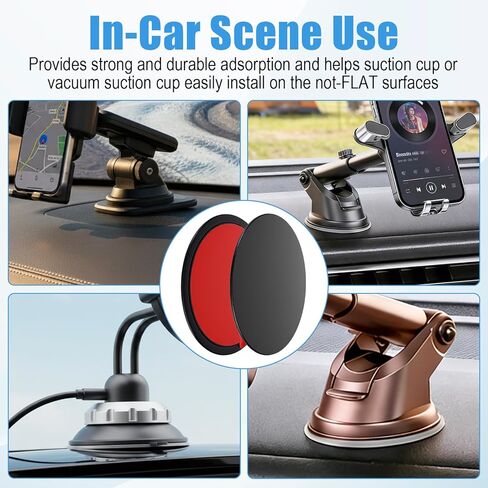 4 Pcs Dashboard Pad Mounting Disk Suction Cup Adhesive 3.13" Phone Mounts & GPS Suction Mounts Sticky Replacement Disc Heat-Resistant Vacuum Phone Holder for Car Dashboard Dash Suctions in Saudi Arabia