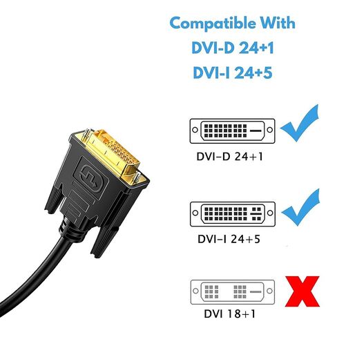 كابل DVI إلى VGA، كابل DVI-D 24+1 إلى VGA بطول 6 أقدام ذكر إلى ذكر سلك مطلي بالذهب للكمبيوتر ومضيف الكمبيوتر الشخصي والكمبيوتر المحمول وبطاقة الرسومات إلى HDTV وشاشة LG HP Dell وشاشة العرض وجهاز العرض in Saudi Arabia