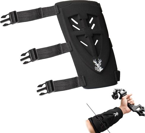 Adjustable Archery Arm Guard - 3 Buckle Design, Breathable & Soft Forearm Protector for Youth Adults Hunting Target Shooting in Kuwait