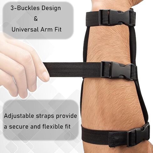 Adjustable Archery Arm Guard - 3 Buckle Design, Breathable & Soft Forearm Protector for Youth Adults Hunting Target Shooting in Kuwait