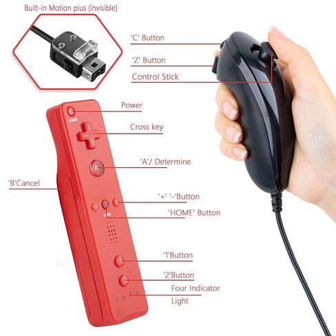 وحدات تحكم عن بعد FoToxi 8 قطع Wii Motion Plus لجهاز Wii & Wii U، حزمة مع Nunchucks وعجلات Mario Kart ومسدس Zapper الخفيف (2 وحدة تحكم، 2 Nunchucks، عجلتان، 2 مسدسات) in Kuwait