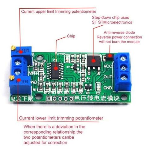 5 Units 0-5V Input to 4-20mA Output Linear Conversion Module, galvanically Isolated Voltage-Current Signal Transmitter, trimmable Zero/Full-Scale, 7-30V Supply, 5.6x2.6x1.2cm in Saudi Arabia