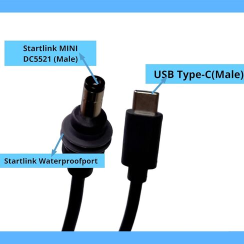 Golured 16.4ft USB-C to DC Power Cable for Starlink Mini | 100W Compatible | Waterproof 5M Cord for Mobile Power Bank & PD Charger in Saudi Arabia