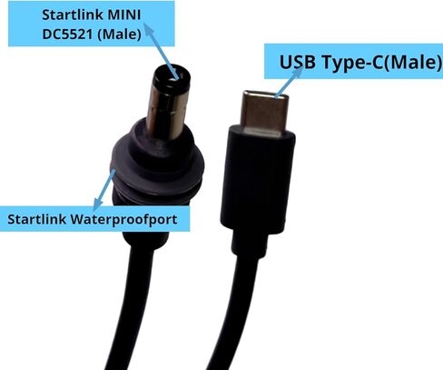 Universal 32.8FT USB-C to DC Charging Cable for Portable Satellite Systems, 100W 20V5A Waterproof Power Cord, Plug & Play Replacement Cable in Saudi Arabia