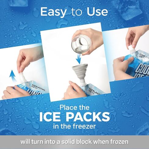 عبوات ثلج قابلة لإعادة الاستخدام من Everlasting Ice RX للمبرد (4 عبوات) عبوات تجميد تصل إلى 48 ساعة للمبردات وصناديق الغداء عبوات ثلج مبردة لصندوق الغداء والتخييم وصيد الأسماك والشاطئ ورحلات الطريق in Kuwait
