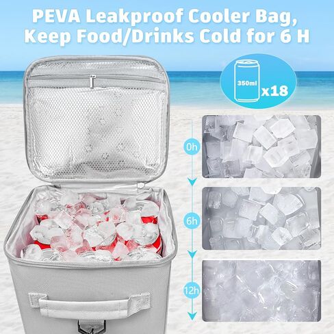XYFuuee 2-in-1 Cooler Organizer Insert for X Large Bogg Bag Accessories, PEVA Portable Leak-Proof Ice Chest, Lightweight Mesh Divider Inserts Pouch with 4Fastener for XL Bog Beach Rubber Tote, Gray in Saudi Arabia