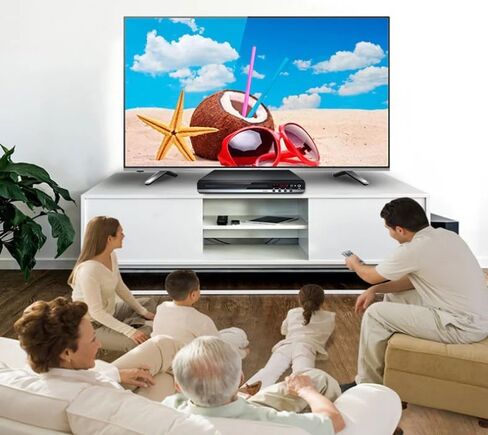 مشغل DVD منزلي، مشغل أقراص مضغوطة، مشغل DVD مدمج يدعم نظام NTSC/PAL مع مخرجات RCA ثابتة/مدخل USB 128G، ويحتوي على جهاز تحكم عن بعد وكابل RCA (بدون كابل HDMI) in Kuwait
