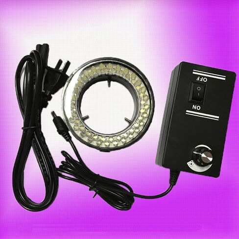 2-Set 60-LED حلقة ضوء قابلة للتعديل لمجهر تكبير ستيريو، 6500K أبيض، 4.5W، 50-150mm WD، 94mm OD in Kuwait