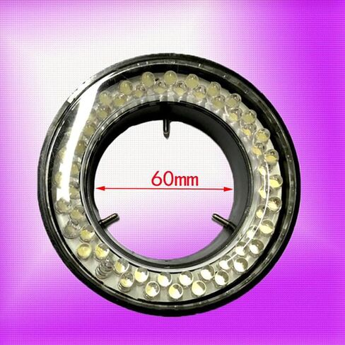 2-Set 60-LED حلقة ضوء قابلة للتعديل لمجهر تكبير ستيريو، 6500K أبيض، 4.5W، 50-150mm WD، 94mm OD in Kuwait