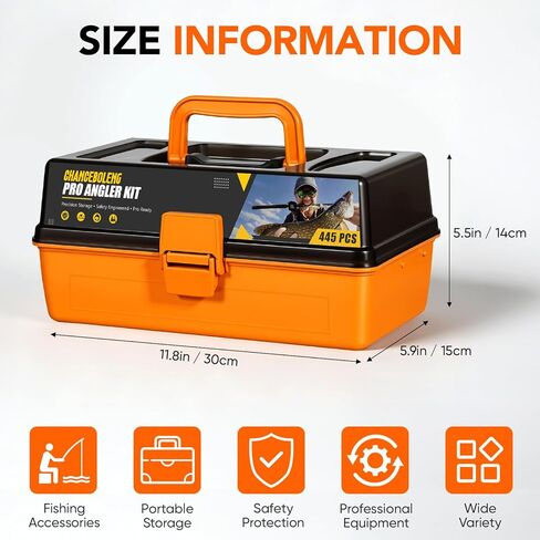 445Pcs Fishing Lures Kit Large 3-Layer Tackle Box whit Tackle，Pliers, Crankbait, Hooks, Weights & Accessories Complete Freshwater Bass Fishing Gift for Men Fishing Enthusiast in Saudi Arabia