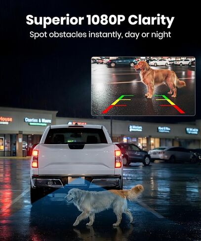 AUTO-VOX 6 Inch Solar Backup Camera Wireless: 2 Minute Install, 16:9 1080P HD Monitor, Dual Channel Split Screen, Clear Live View, DVR Recording, IP69K Waterproof Back up Camera for Car,Truck, Trailer in Saudi Arabia