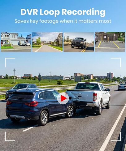 AUTO-VOX 6 Inch Solar Backup Camera Wireless: 2 Minute Install, 16:9 1080P HD Monitor, Dual Channel Split Screen, Clear Live View, DVR Recording, IP69K Waterproof Back up Camera for Car,Truck, Trailer in Saudi Arabia