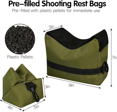 Shooting Rest Bags, Pre-Filled Gun Holders, Rest Front & Rear Support Sandbag Stand Holders with 600 Denier Polyester for Rifle Hunting in Saudi Arabia
