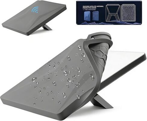 Shockproof & Scratch-Resistant Starlink Mini Case - Liquid Silicone Protective Cover with Handle & Hanging Hole - Signal-Friendly Starlink Mini Accessories for All-Weather Guard (Black) in Saudi Arabia