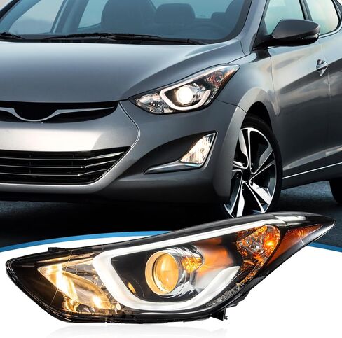 متوافق مع 2014 2015 2016 Hyundai Elantra Sport/مصباح هالوجين أمامي محدود ونوع وعاء الانعكاس مع مصباح LED للجري النهاري 92101-3Y510 92102-3Y510 in Kuwait