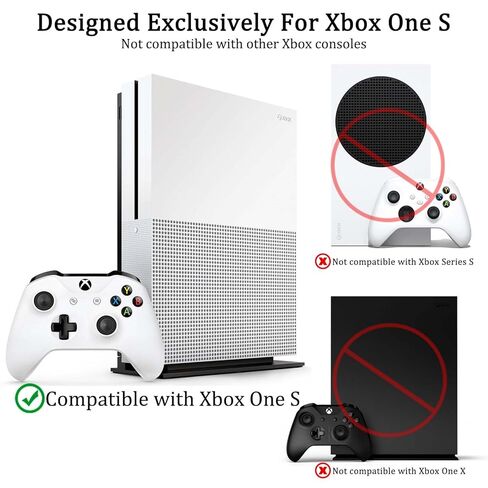 حامل حائط GETYEA لجهاز Xbox One S، جميع المعادن معلقة عموديًا على الحائط مع 3 حوامل تحكم قابلة للفصل، دعامة رف حائط لجهاز Xbox 1S (يتم تركيب Xbox 1S بواسطة التلفزيون) in Kuwait