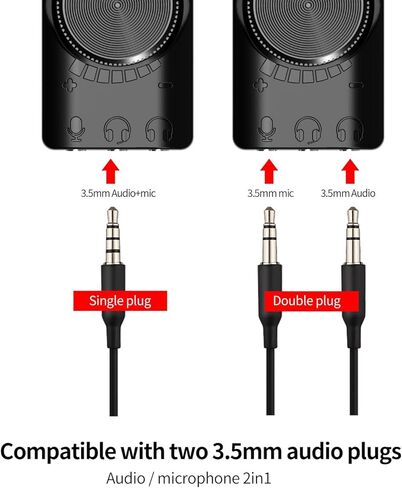 External Sound Card Virtual 7.1 Surround Sound USB 2.0 Audio Adapter External for PC with Volume Control, USB to 3.5mm Jack Audio Adapter Cable Plug and Play in Saudi Arabia