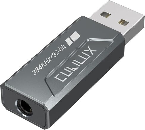 Cubilux USB to 3.5mm Audio Adapter, Hi-Res 384KHz/32-bit USB A DAC Dongle, UAC 2.0 External Sound Card for PC Laptop MacBook, Windows 11/10, macOS, Linux in Saudi Arabia