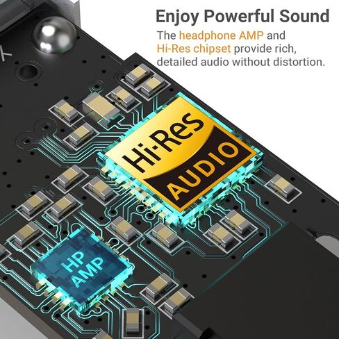 Cubilux USB to 3.5mm Audio Adapter, Hi-Res 384KHz/32-bit USB A DAC Dongle, UAC 2.0 External Sound Card for PC Laptop MacBook, Windows 11/10, macOS, Linux in Saudi Arabia