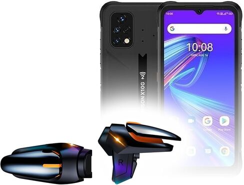 معدات ألعاب BoxWave متوافقة مع Umidigi Bison X10G - شاشة اللمس QuickTrigger Auto، أزرار الزناد Autofire Gaming Mobile FPS - Jet Black in Saudi Arabia