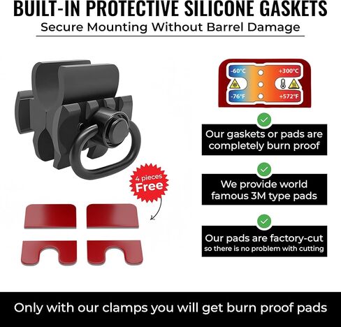 Gotical Shotgun Barrel Clamp Mount with Rubber Pads, Picatinny Rail Flashlight Accessories for 12 GA Mossberg 500/590 / 930/940, Maverick 88, Remington 870/1100 / 1187, SXP, Winchester, Stoeger in Saudi Arabia