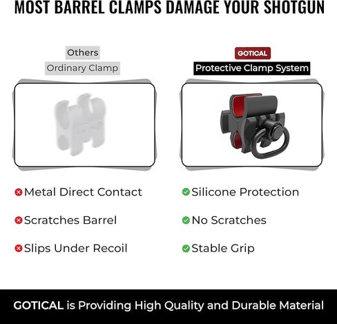 Gotical Shotgun Barrel Clamp Mount with Rubber Pads, Picatinny Rail Flashlight Accessories for 12 GA Mossberg 500/590 / 930/940, Maverick 88, Remington 870/1100 / 1187, SXP, Winchester, Stoeger in Saudi Arabia