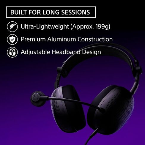 Sony INZONE H6 Air Open-Back Wired Gaming Headset for PC, PS5 & Mobile – Ultra‑Lightweight Over‑Ear Headphones, Detachable High-Fidelity Mic, 360 Spatial Sound, USB‑C Audio Box, Black in Saudi Arabia