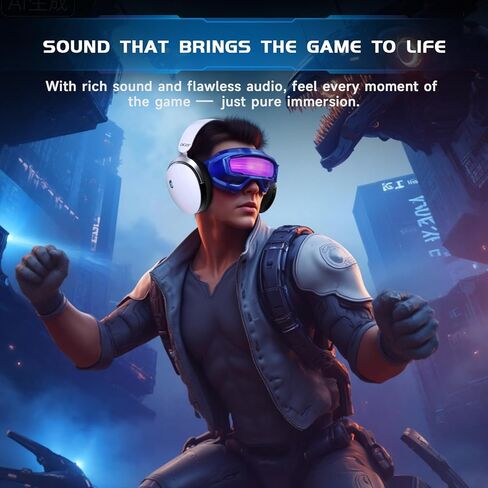 سماعات ألعاب لاسلكية من آيسر 2.4 جيجا هرتز لأجهزة PS5، وPS4، والكمبيوتر الشخصي، وسويتش، وسماعات ألعاب ثلاثية الأوضاع مع ميكروفون عازل للضوضاء، وصوت ستيريو، وبطارية 40 ساعة، ومشغلات 50 مم - أبيض in Kuwait