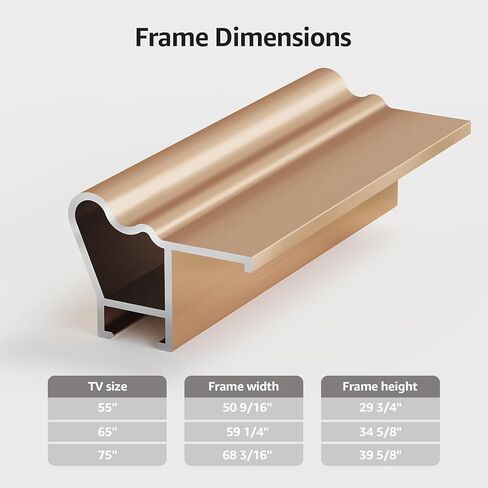 إطارات تلفزيون ديكو مقاس 55 بوصة فقط لأجهزة تلفزيون Samsung The Frame، إطار معدني بأنماط حديثة وبسيطة، سهلة التركيب، حواف قابلة للتبديل لديكور المنزل (تناسب أجهزة تلفزيون الإطار 2021-2026) in Kuwait