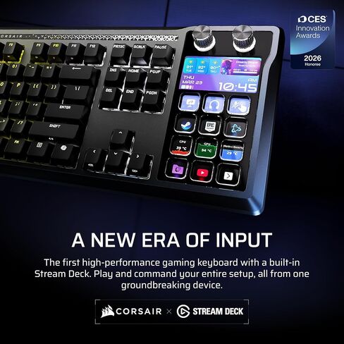 Corsair Galleon 100 SD RGB Mechanical Wired Gaming Keyboard – QWERTY US, Stream Deck-Integrated, Pre-Lubed MLX Pulse Thocky Hotswappable PBT Double-Shot Switches, FlashTap SOCD, 8,000Hz – Black in Saudi Arabia