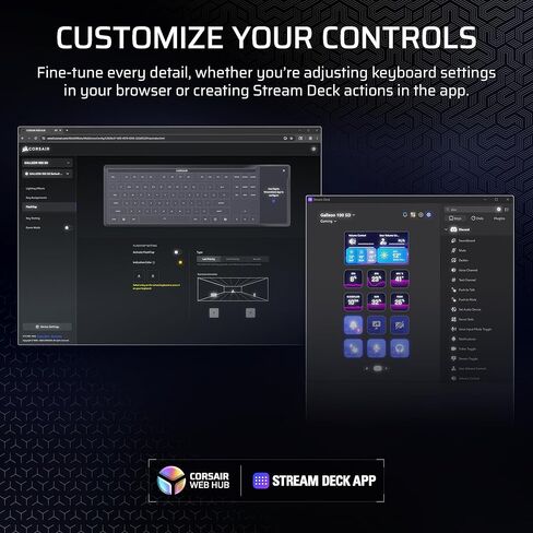 Corsair Galleon 100 SD RGB Mechanical Wired Gaming Keyboard – QWERTY US, Stream Deck-Integrated, Pre-Lubed MLX Pulse Thocky Hotswappable PBT Double-Shot Switches, FlashTap SOCD, 8,000Hz – Black in Saudi Arabia