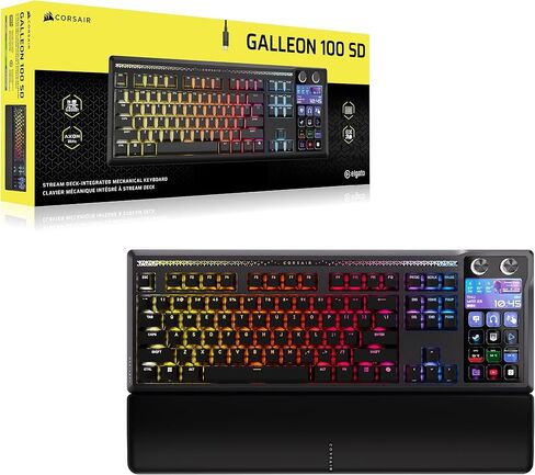 Corsair Galleon 100 SD RGB Mechanical Wired Gaming Keyboard – QWERTY US, Stream Deck-Integrated, Pre-Lubed MLX Pulse Thocky Hotswappable PBT Double-Shot Switches, FlashTap SOCD, 8,000Hz – Black in Saudi Arabia