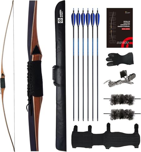 مجموعة القوس الطويل Sanlida Archery Royal X8 مقاس 68 بوصة (50 رطلاً) ومجموعة القوس المنحني نوبل (70 بوصة 32 رطلاً) in Kuwait