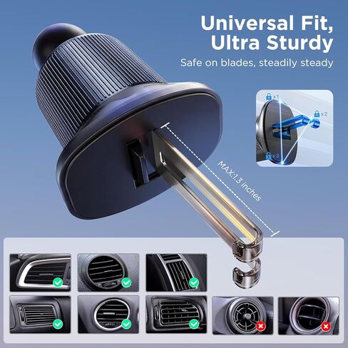 Miracase Car Phone Holder for Magsafe [Strong Magnets] Magnetic Phone Holders for Your Car, 360°Adjustable Air Vent Hands Free Cell Phone Mount Cradle Fit iPhone 17-12 & All Speakerphones, Black in Saudi Arabia