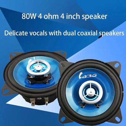 2 قطعة مكبر صوت 4 بوصة 80 واط 4ohm محوري مكبر صوت للسيارة وحدة السائق مكبر الصوت المزدوج القرن مكبر الصوت المنزلي المعدل بشكل رائع 75-20 كيلو هرتز استجابة التردد in Kuwait