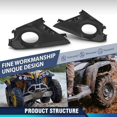 PIT66 Front Left & Right Side Dash 6.5" Speaker Panels Pair Compatible with Can-Am Maverick R 2024+ All Models, Fit Can-Am Maverick R Max 2025+ Black in Saudi Arabia