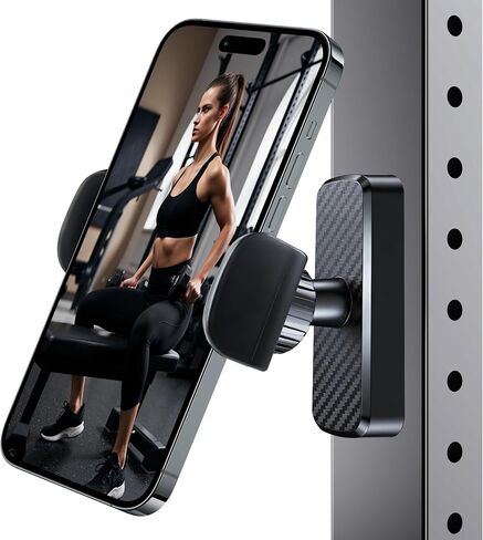 Magnetic Phone Holder for Gym- 360° Adjustable Strong Magnet Phone Mount for Video Recording, Compatible with iPhone, Android, All Smartphones, Gym Accessories for Men& Women in Saudi Arabia