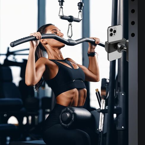 Magnetic Phone Holder for Gym- 360° Adjustable Strong Magnet Phone Mount for Video Recording, Compatible with iPhone, Android, All Smartphones, Gym Accessories for Men& Women in Saudi Arabia