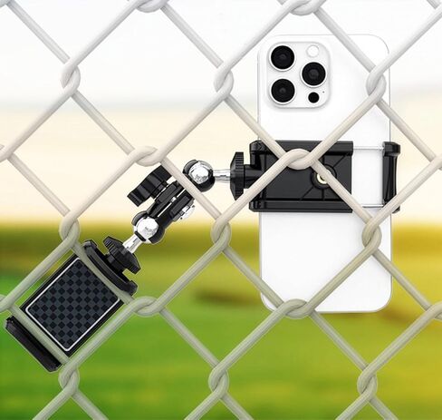 Nakedcellphone EZ Fence Mount للهاتف الخليوي Gamechanger، iPhone، GoPro، Mevo Start - مثالي لتسجيل البيسبول، الكرة اللينة، التنس، كرة المخلل - تتضمن أشرطة رائعة in Kuwait