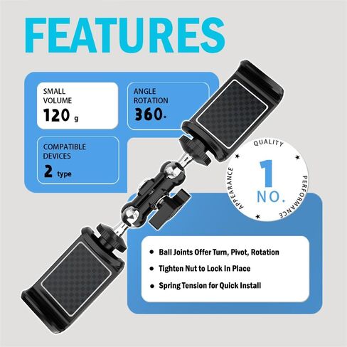 Nakedcellphone EZ Fence Mount للهاتف الخليوي Gamechanger، iPhone، GoPro، Mevo Start - مثالي لتسجيل البيسبول، الكرة اللينة، التنس، كرة المخلل - تتضمن أشرطة رائعة in Kuwait