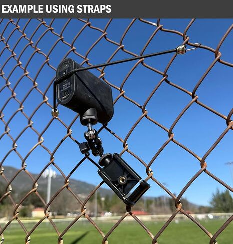 Nakedcellphone EZ Fence Mount للهاتف الخليوي Gamechanger، iPhone، GoPro، Mevo Start - مثالي لتسجيل البيسبول، الكرة اللينة، التنس، كرة المخلل - تتضمن أشرطة رائعة in Kuwait