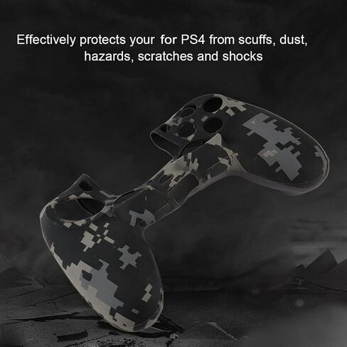 Protective Case for PS4 Controller,Soft Silicone Sleeve Case,Gaming Controller Handle Cover,Controller Skin Cover Protective Case for PS4 Controller(Grey) in Saudi Arabia