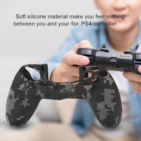 Protective Case for PS4 Controller,Soft Silicone Sleeve Case,Gaming Controller Handle Cover,Controller Skin Cover Protective Case for PS4 Controller(Grey) in Saudi Arabia