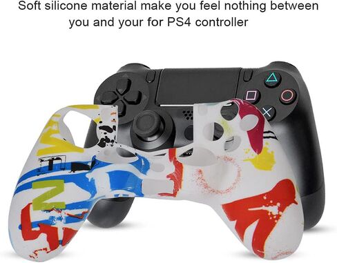 Protective Case for PS4 Controller,Soft Silicone Sleeve Case,Gaming Controller Handle Cover,Controller Skin Cover Protective Case for PS4 Controller(Grey) in Saudi Arabia