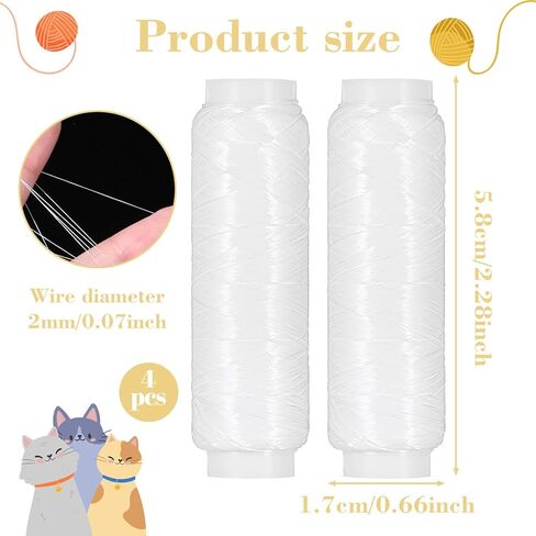 Molain 4 PCS Fishing Bait Elastic Thread, 0.2mm 820 FT Per Spool Invisible Magic Thread for Fishing Fishing Line Fishing Bait String No Knots Required Bait Keeper Stretchy Clear String for Catfish St in Saudi Arabia